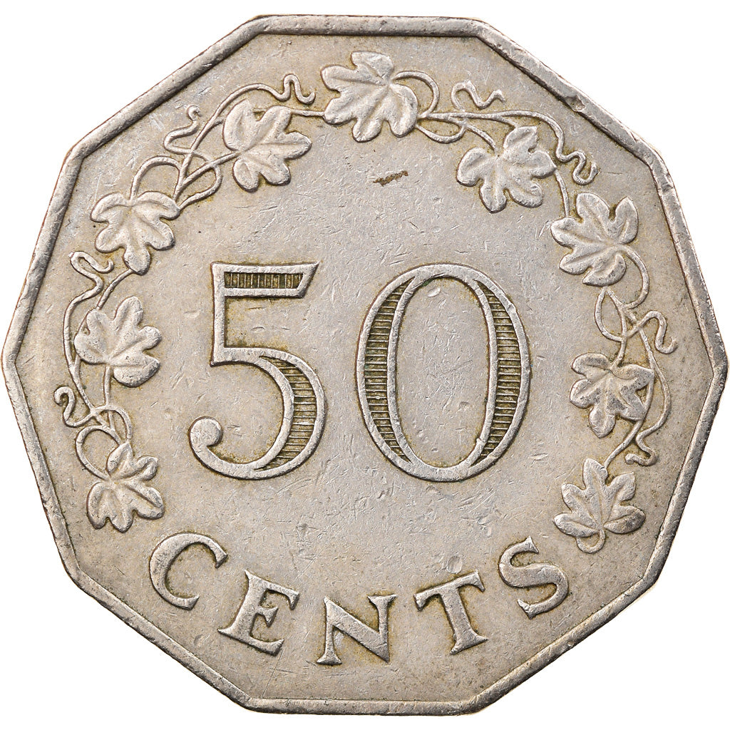 Münze, Malta, 50 Cents, 1972, British Royal Mint, SS, Copper-nickel, KM:12