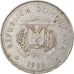 Munten, Dominicaanse Republiek, 1/2 Peso, 1989, FR+, Nickel Clad Steel, KM:73.1