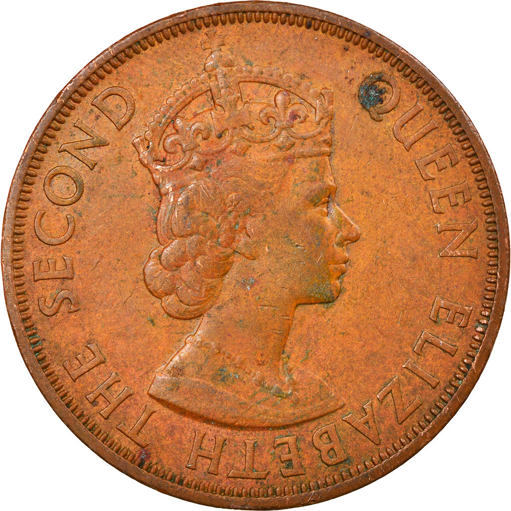 Moneta, Stati dei Caraibi Orientali, Elizabeth II, 2 Cents, 1965, BB, Bronzo