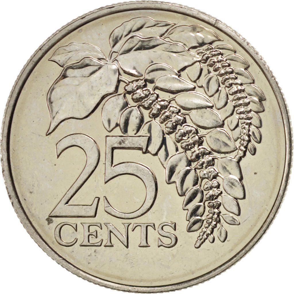 Coin, TRINIDAD & TOBAGO, 25 Cents, 1976, MS(63), Copper-nickel, KM:28