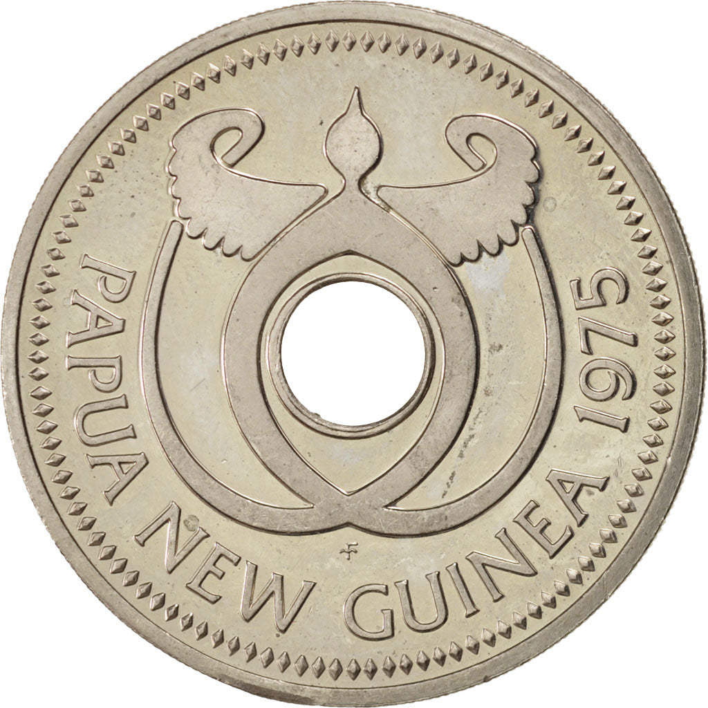 PAPUA NEW GUINEA, Kina, 1975, KM #6, MS(63), Copper-Nickel, 23.72, 14.30
