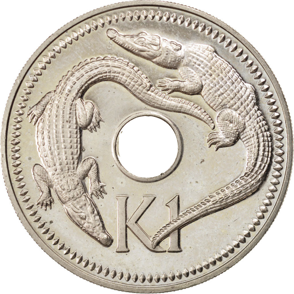PAPUA NEW GUINEA, Kina, 1975, KM #6, MS(63), Copper-Nickel, 23.72, 14.30