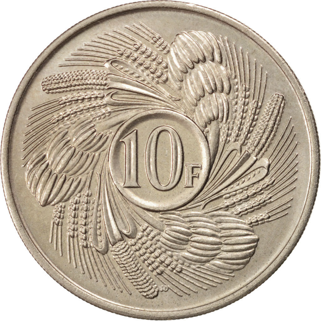 BURUNDI, 10 Francs, 1968, KM #17, MS(63), Copper-Nickel, 28, 7.91