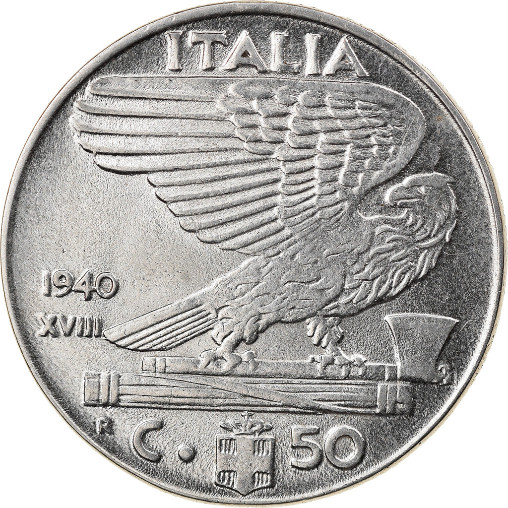 Moneta, Italia, Vittorio Emanuele III, 50 Centesimi, 1940, Rome, SPL-, Acciaio