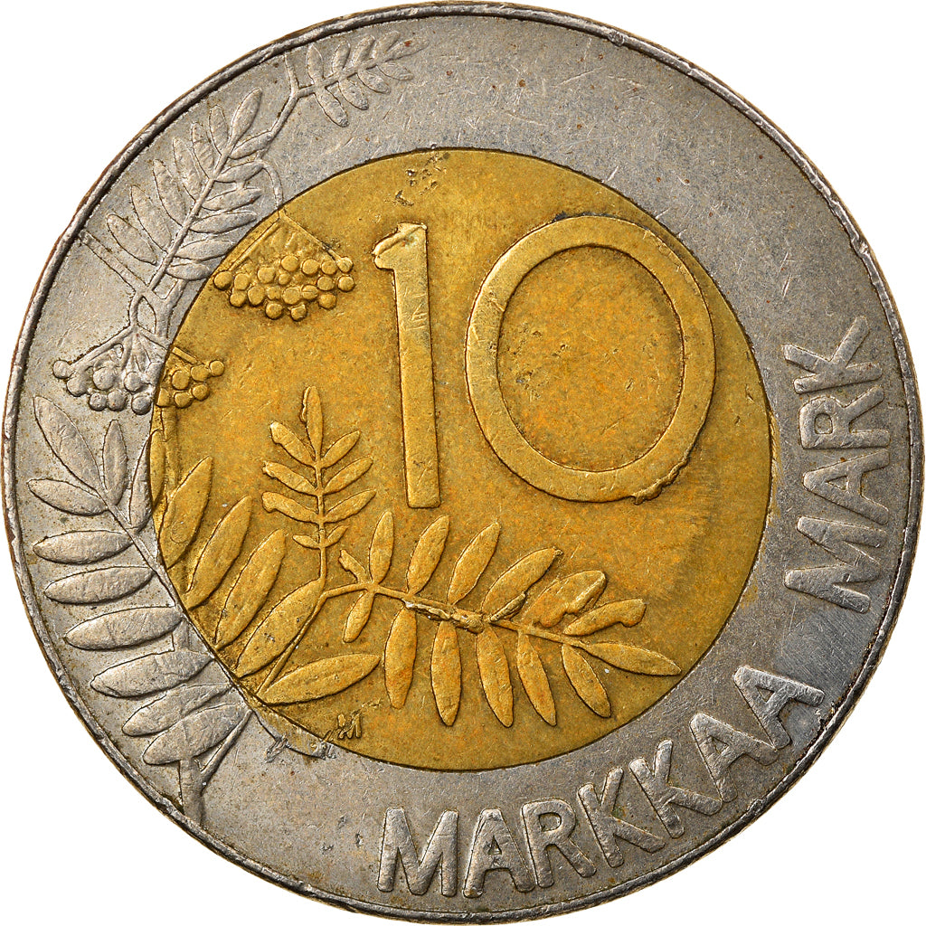 Münze, Finnland, 10 Markkaa, 1996, S+, Bi-Metallic, KM:77