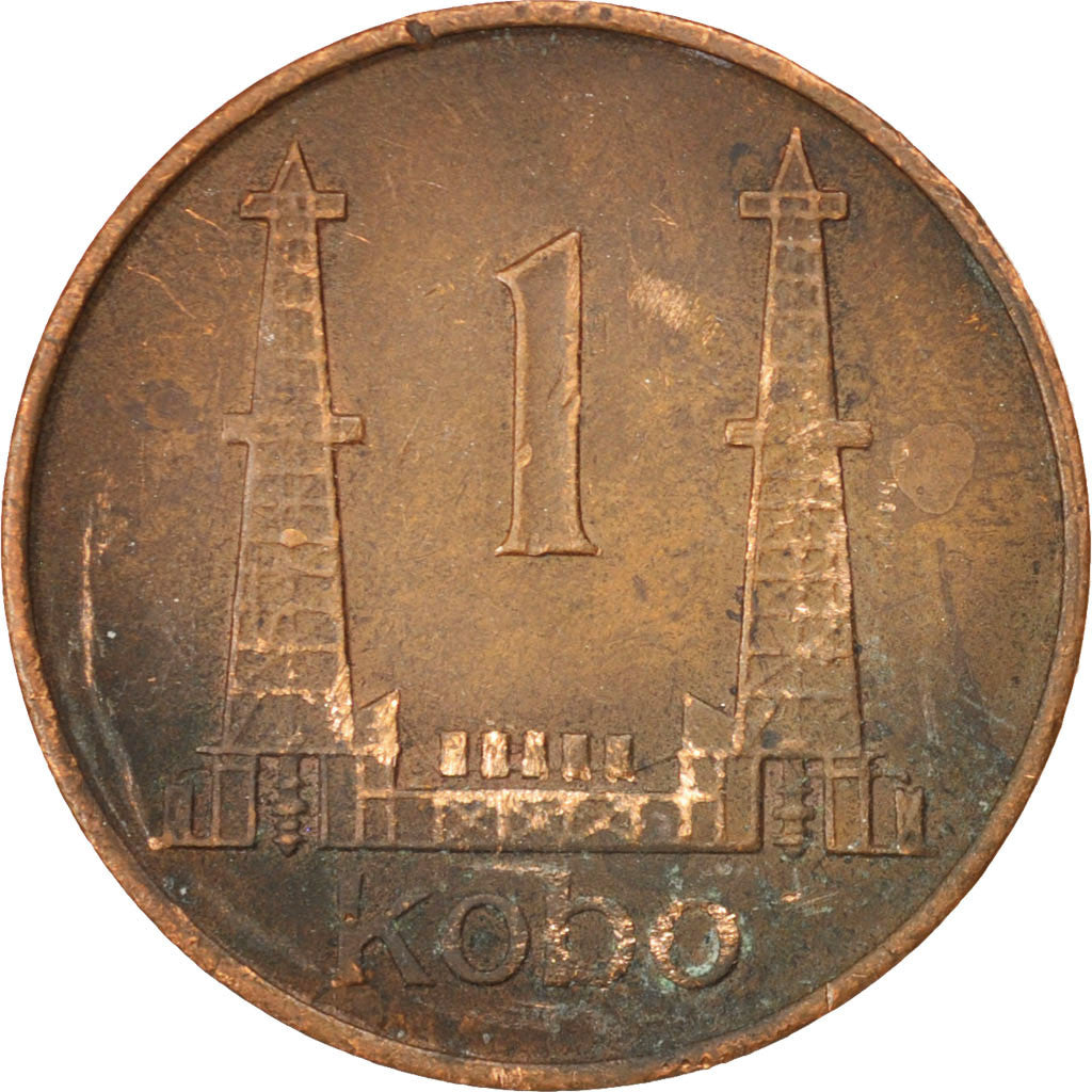 NIGERIA, Kobo, 1974, KM #8.1, EF(40-45), Bronze, 5.81