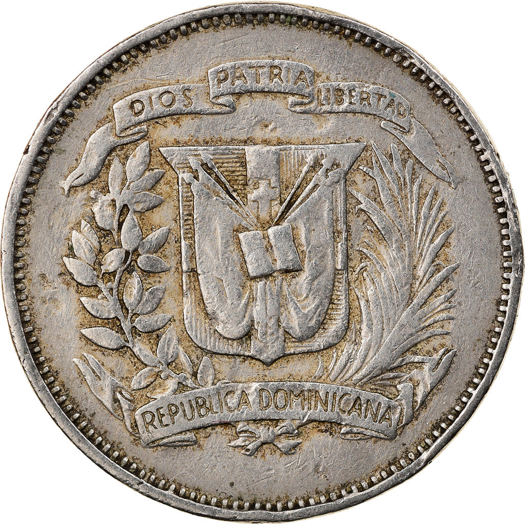 Moneta, Repubblica domenicana, 25 Centavos, 1967, MB+, Rame-nichel, KM:20a.1