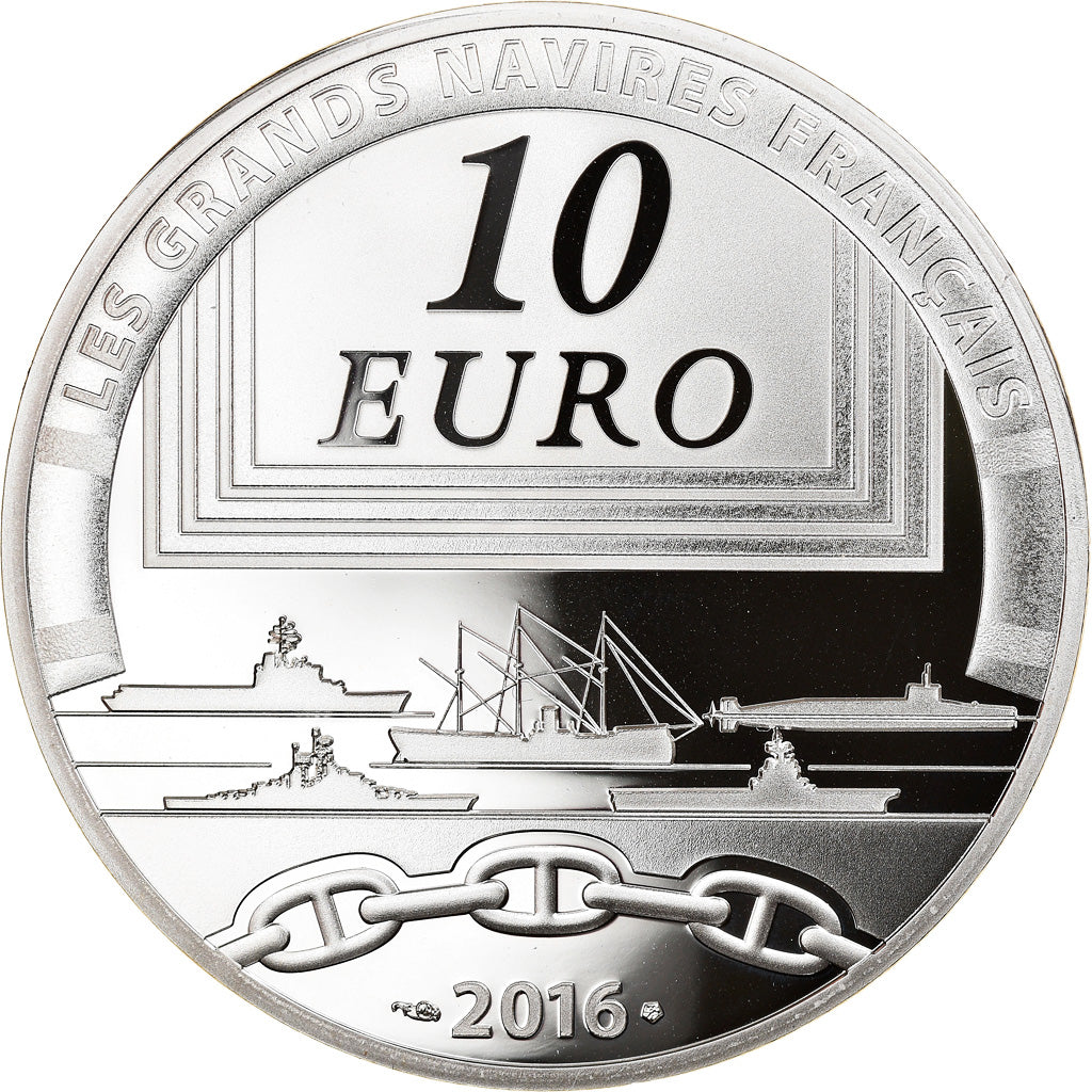 France, Monnaie de Paris, 10 Euro, Navire, Le Charles De Gaulle, 2016, BE, FDC