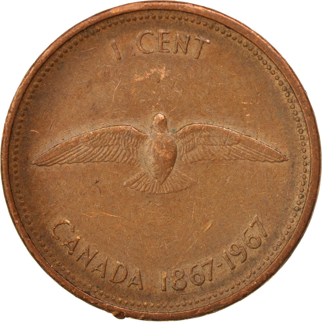 CANADA, Cent, 1967, Royal Canadian Mint, KM #65, EF(40-45), Bronze, 19.10, 3.24