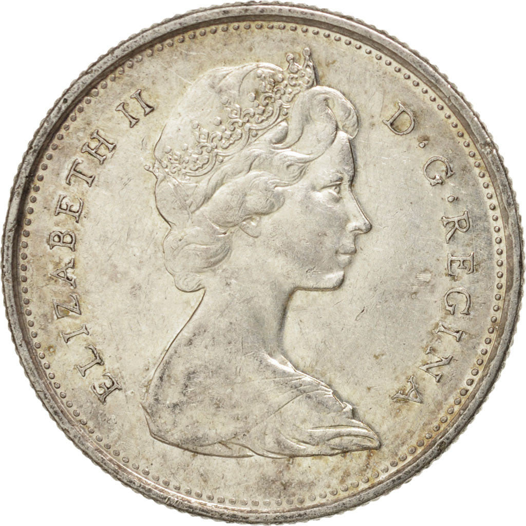 Coin, Canada, Elizabeth II, 25 Cents, 1967, Ottawa, AU(55-58), Silver, KM:68