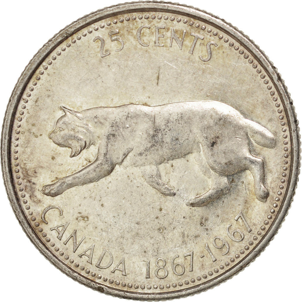 Coin, Canada, Elizabeth II, 25 Cents, 1967, Ottawa, AU(55-58), Silver, KM:68