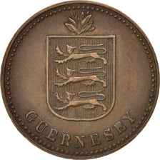 GUERNSEY, 4 Doubles, 1914, KM #13, EF(40-45), Bronze, 4.85