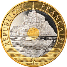 Moneda, Francia, Mont Saint Michel, 20 Francs, 1992, Paris, BE, FDC