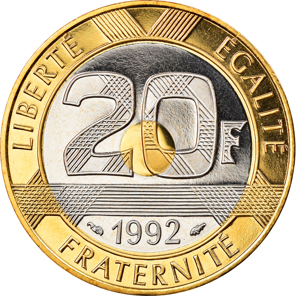 Moneda, Francia, Mont Saint Michel, 20 Francs, 1992, Paris, BE, FDC