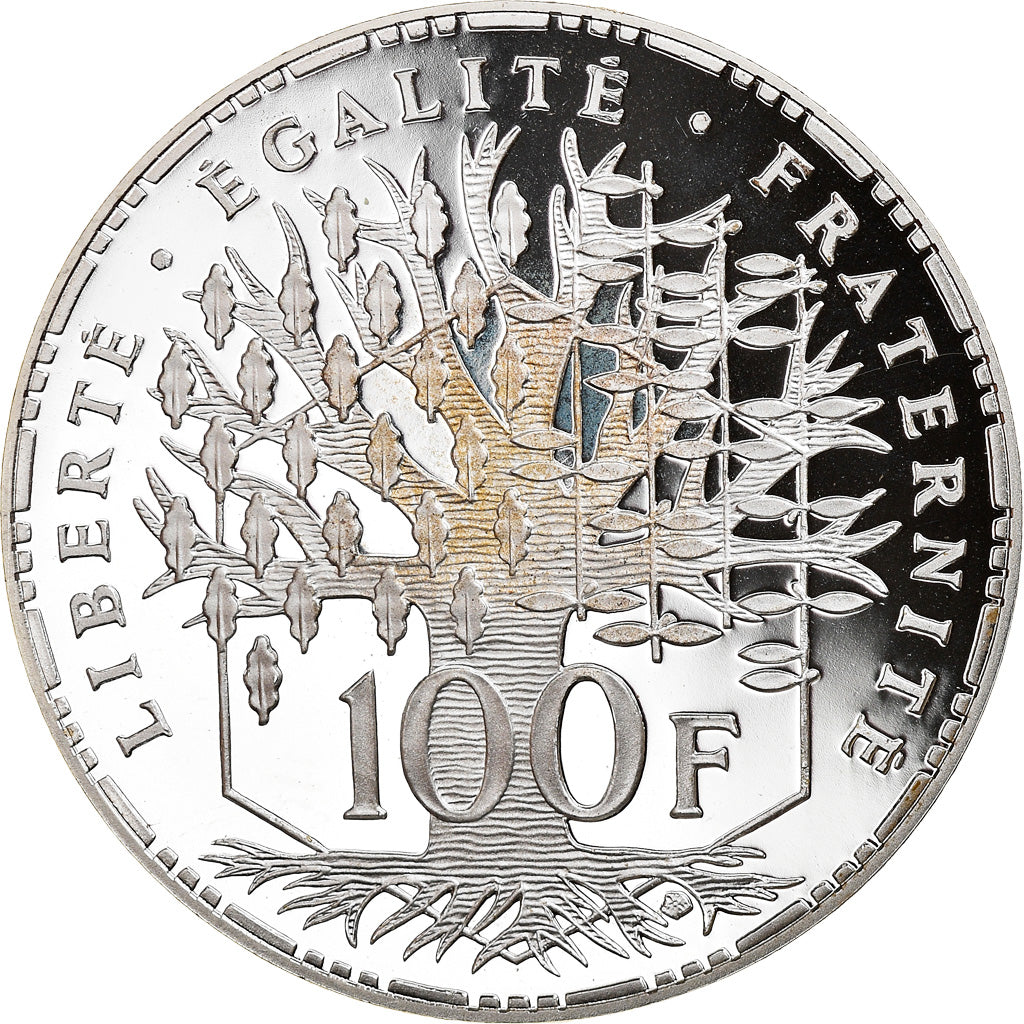 Moeda, França, Panthéon, 100 Francs, 1992, Paris, BE, MS(65-70), Prata