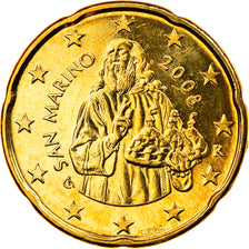 San Marino, 20 Euro Cent, 2008, Rome, FDC, Laiton, KM:483