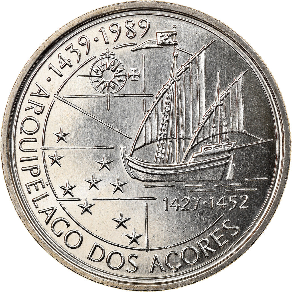 Moeda, Portugal, 100 Escudos, 1989, Découverte des Açores, MS(65-70)