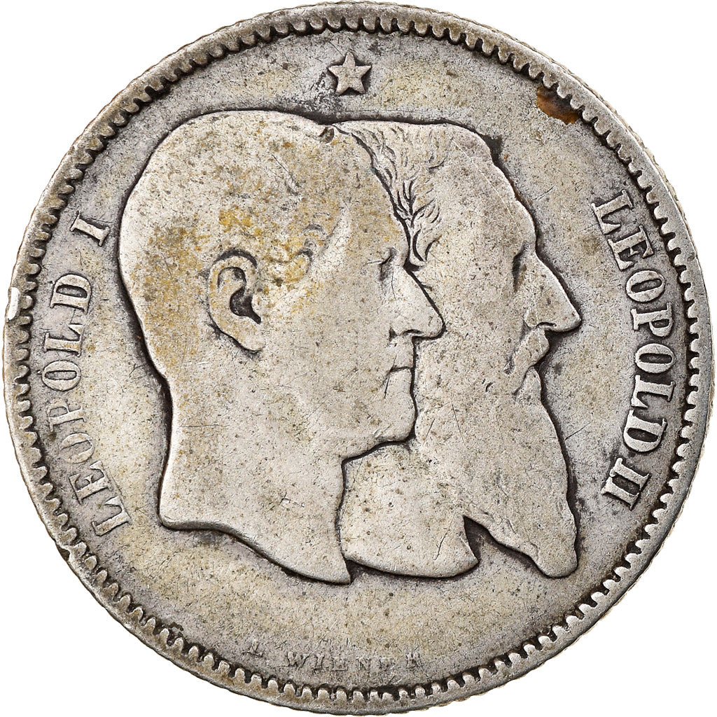Munten, België, Leopold II, Franc, 1880, FR+, Zilver, KM:38