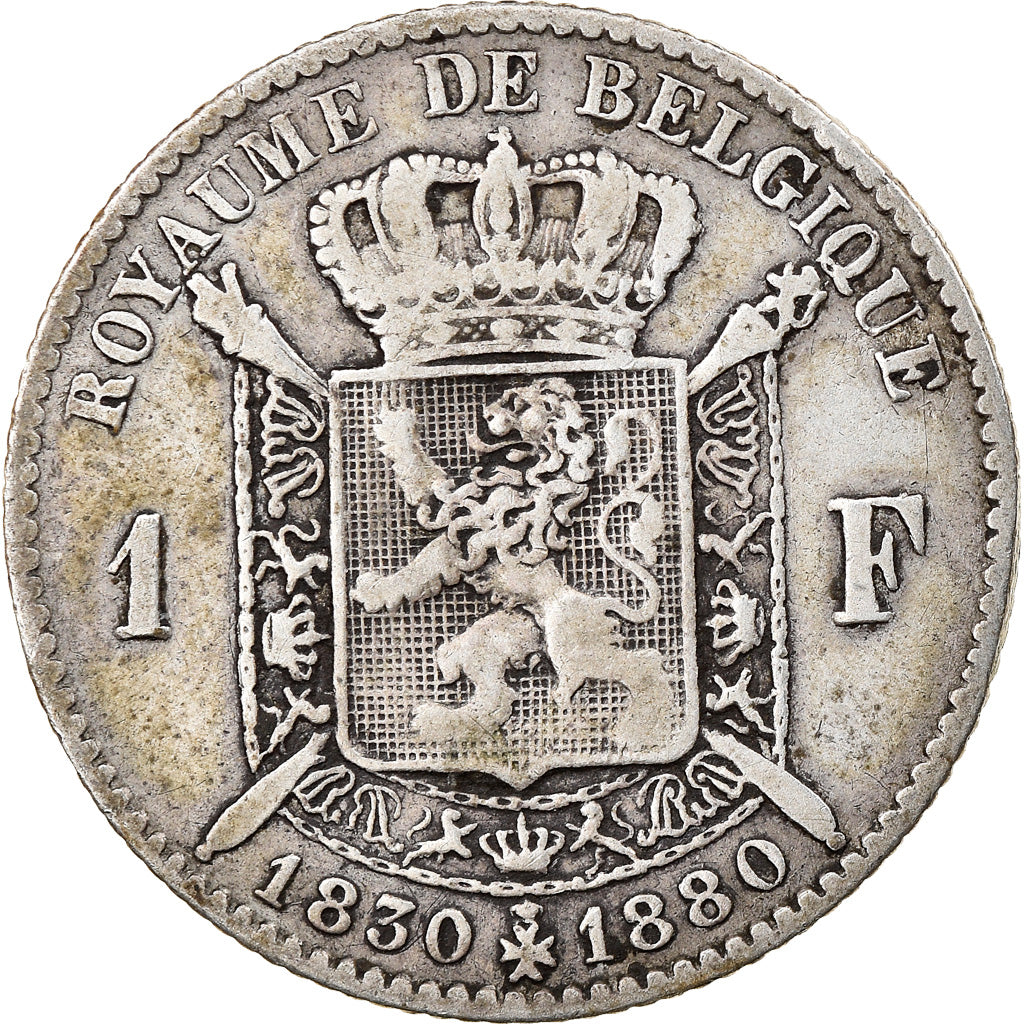 Munten, België, Leopold II, Franc, 1880, FR+, Zilver, KM:38