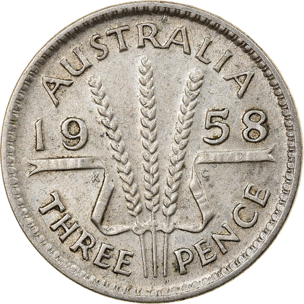 Monnaie, Australie, Elizabeth II, Threepence, 1958, Melbourne, TTB, Argent