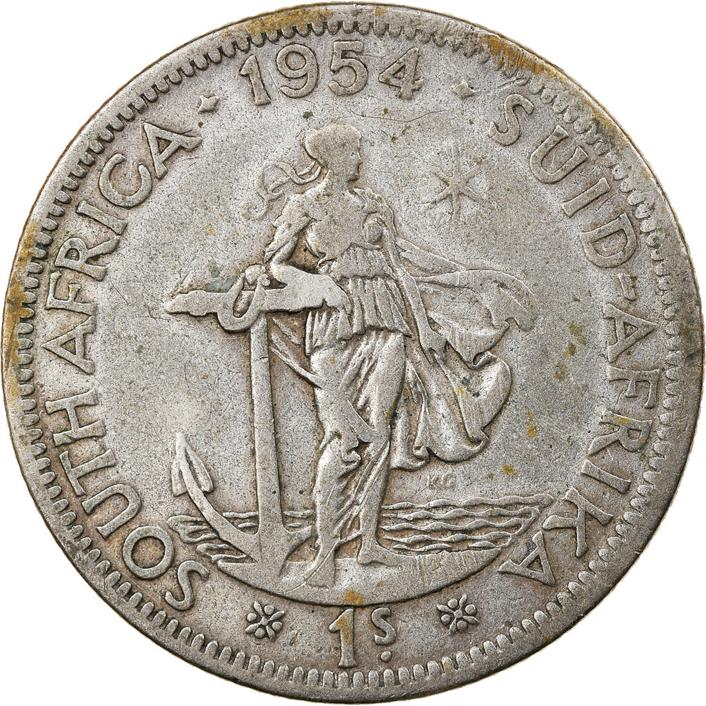 Monnaie, Afrique du Sud, Elizabeth II, Shilling, 1954, TB, Argent, KM:49