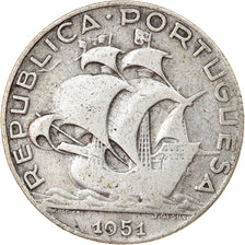 Monnaie, Portugal, 2-1/2 Escudos, 1951, TB+, Argent, KM:580