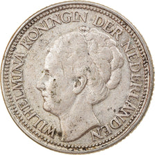 Moneda, Países Bajos, Wilhelmina I, 25 Cents, 1928, MBC, Plata, KM:164
