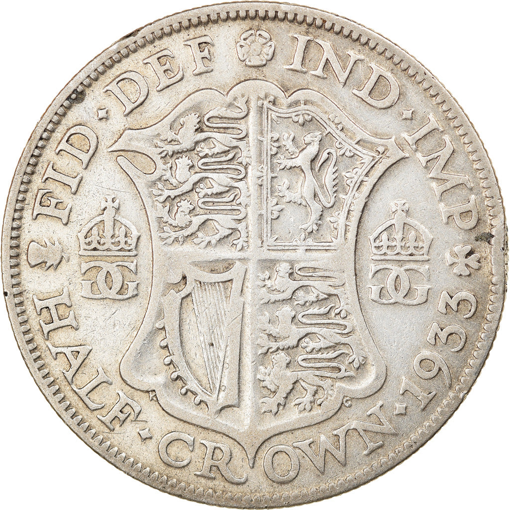 Münze, Großbritannien, George V, 1/2 Crown, 1933, S+, Silber, KM:835