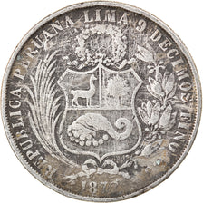 Moneta, Perù, SOUTH PERU, Sol, 1872, Lima, MB+, Argento, KM:196.3