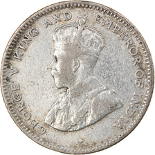 Münze, Ceylon, George V, 25 Cents, 1920, S+, Silber, KM:105a