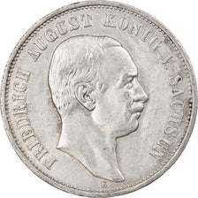 Moneta, Stati tedeschi, SAXONY-ALBERTINE, Friedrich August III, 3 Mark, 1909