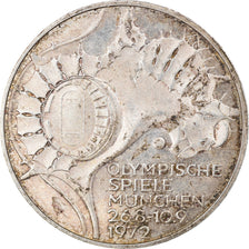 Coin, GERMANY - FEDERAL REPUBLIC, 10 Mark, 1972, Karlsruhe, EF(40-45), Silver