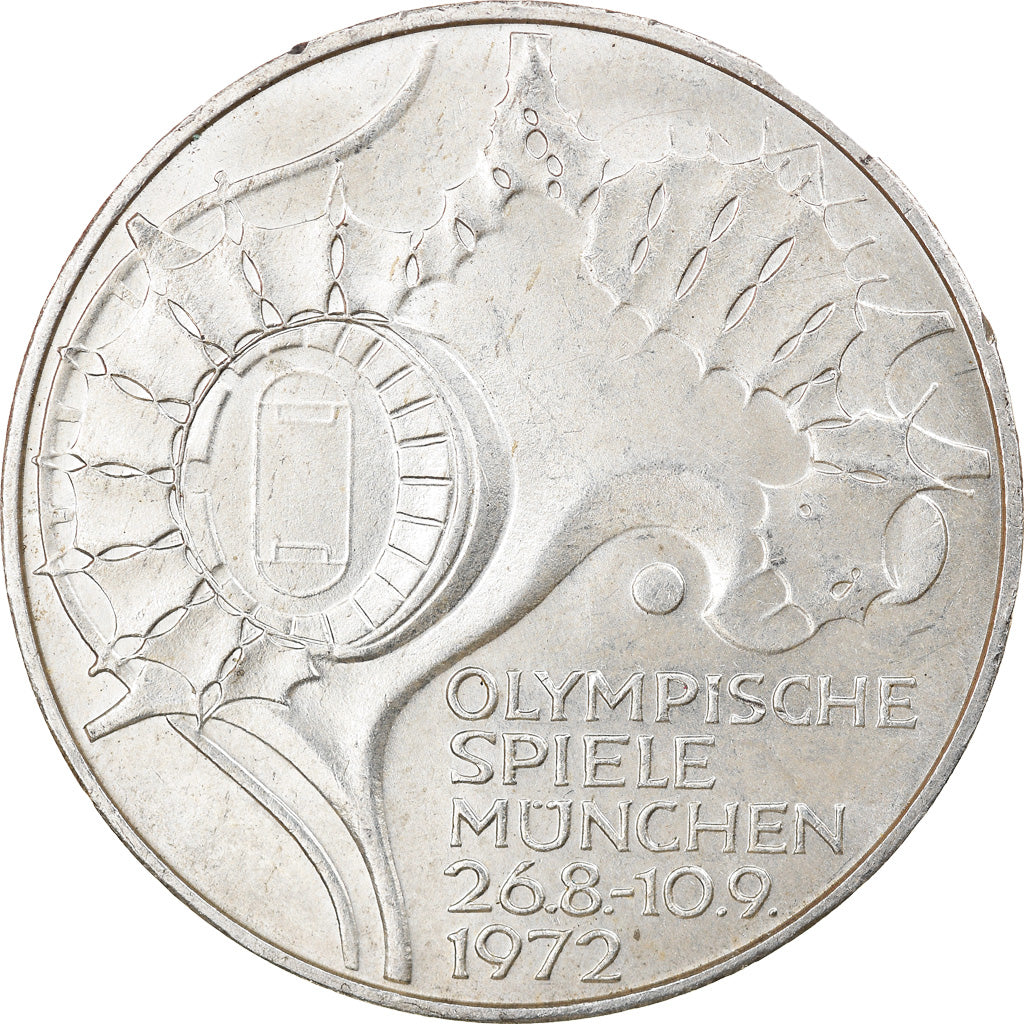 Munten, Federale Duitse Republiek, 10 Mark, 1972, Munich, PR, Zilver, KM:133