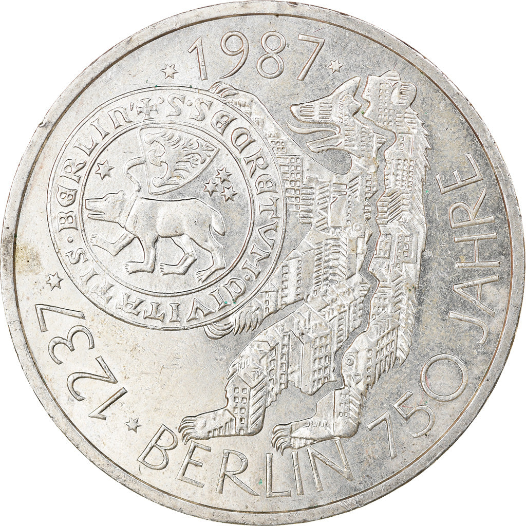 Monnaie, République fédérale allemande, 10 Mark, 1987, Hamburg, Germany, TTB