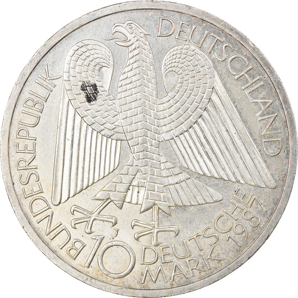Monnaie, République fédérale allemande, 10 Mark, 1987, Hamburg, Germany, TTB