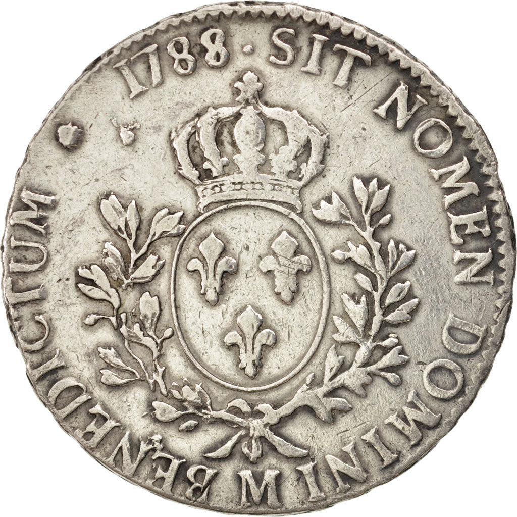 FRANCE, Écu aux branches d'olivier, ECU, 1788, Toulouse, KM #564.10, VF(30-35), 