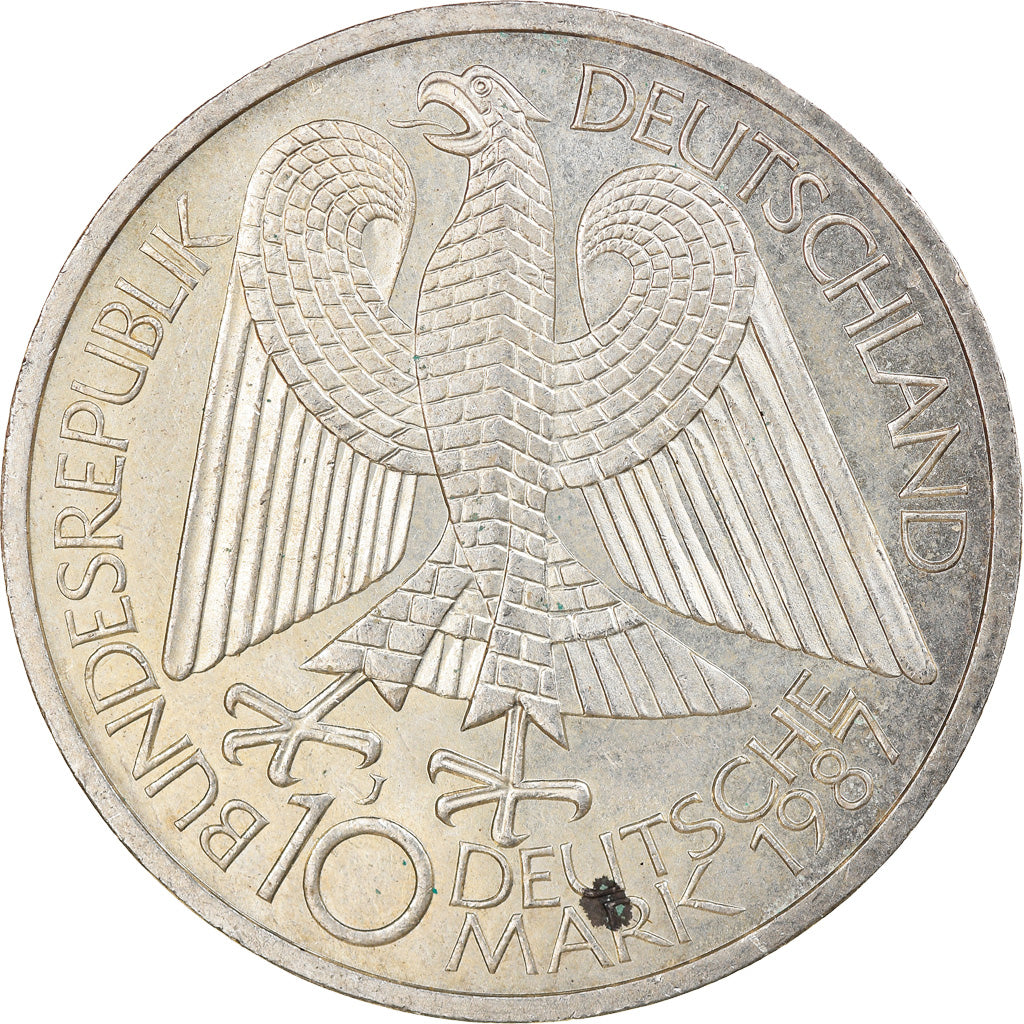 Moneta, Niemcy - RFN, 10 Mark, 1987, Hamburg, Germany, EF(40-45), Srebro, KM:166