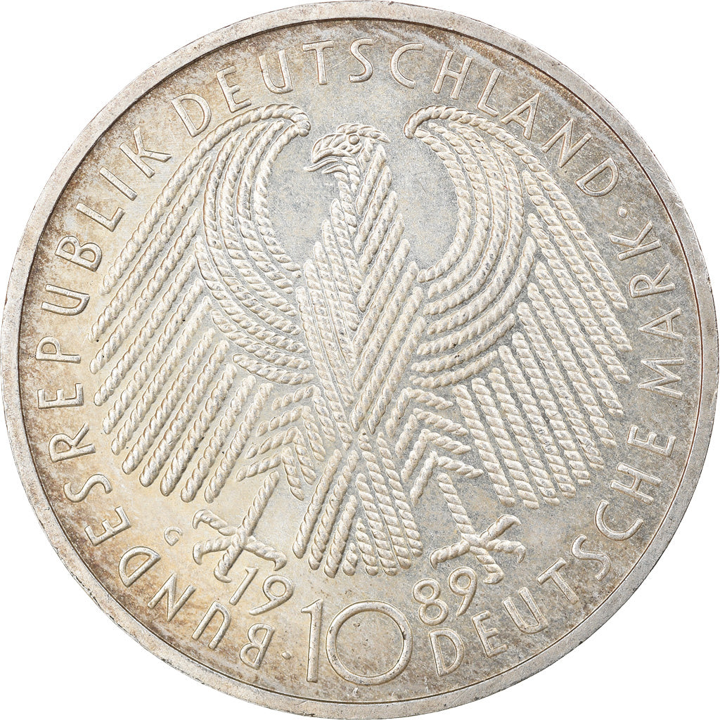 Moneta, GERMANIA - REPUBBLICA FEDERALE, 10 Mark, 1989, Munich, Germany, SPL-