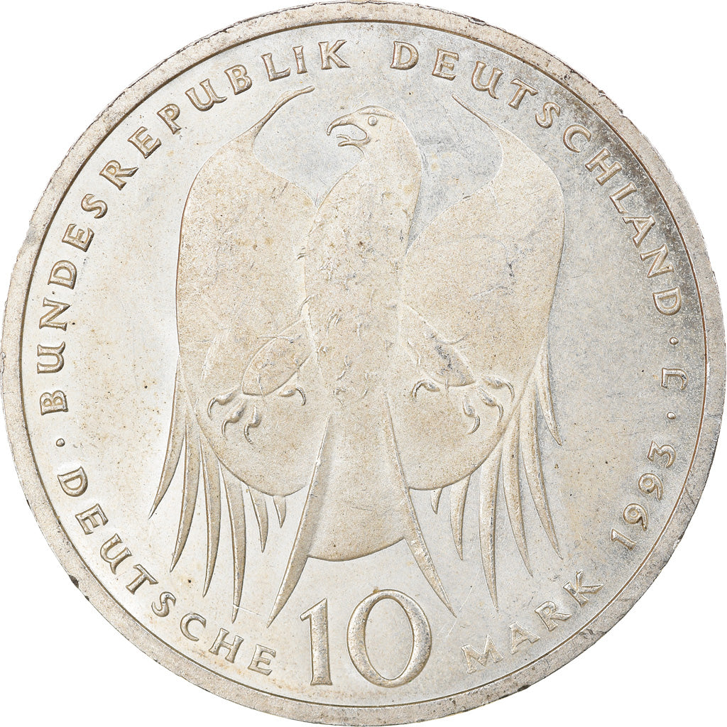 Coin, GERMANY - FEDERAL REPUBLIC, 10 Mark, 1993, Hamburg, Germany, EF(40-45)