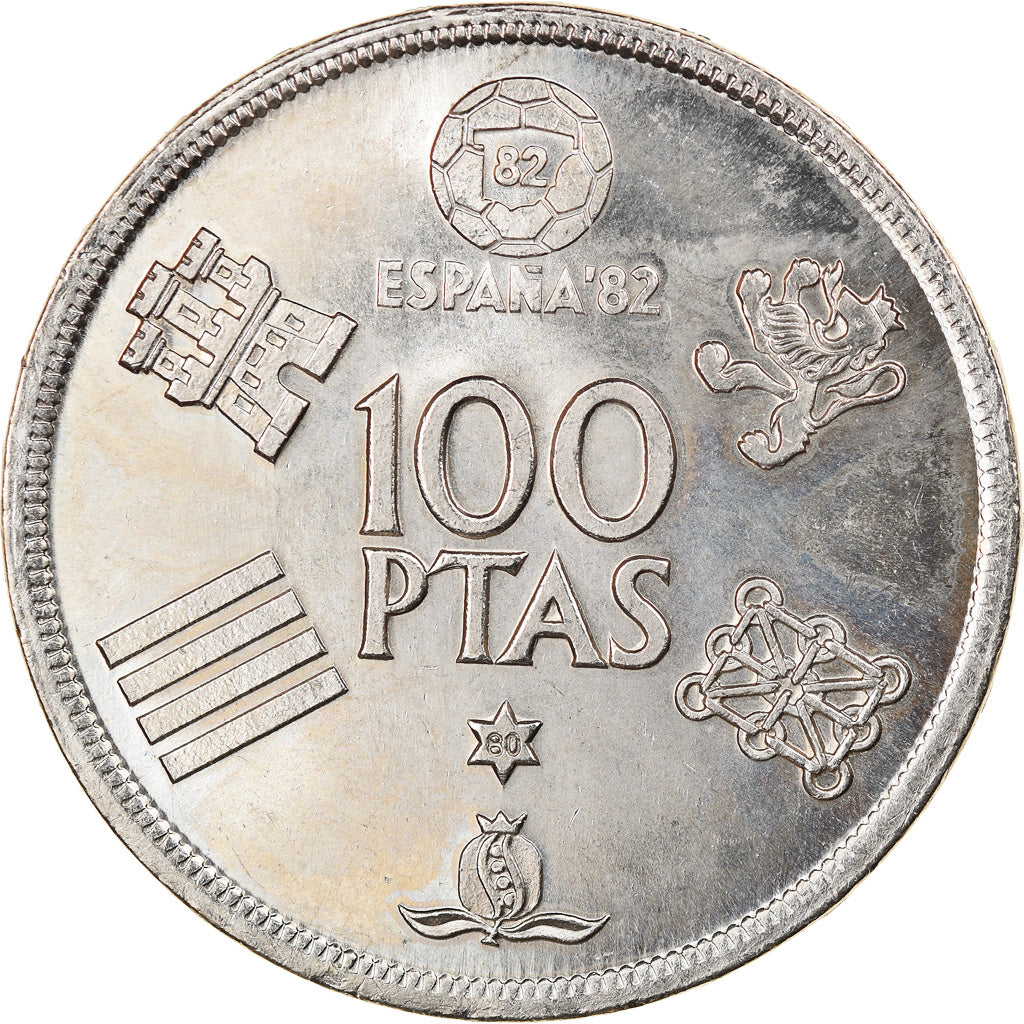 Moeda, Espanha, Juan Carlos I, 100 Pesetas, 1980, Madrid, AU(55-58)