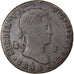 Moneta, Spagna, Ferdinand VII, 8 Maravedis, 1833, Segovia, MB+, Rame, KM:486.1