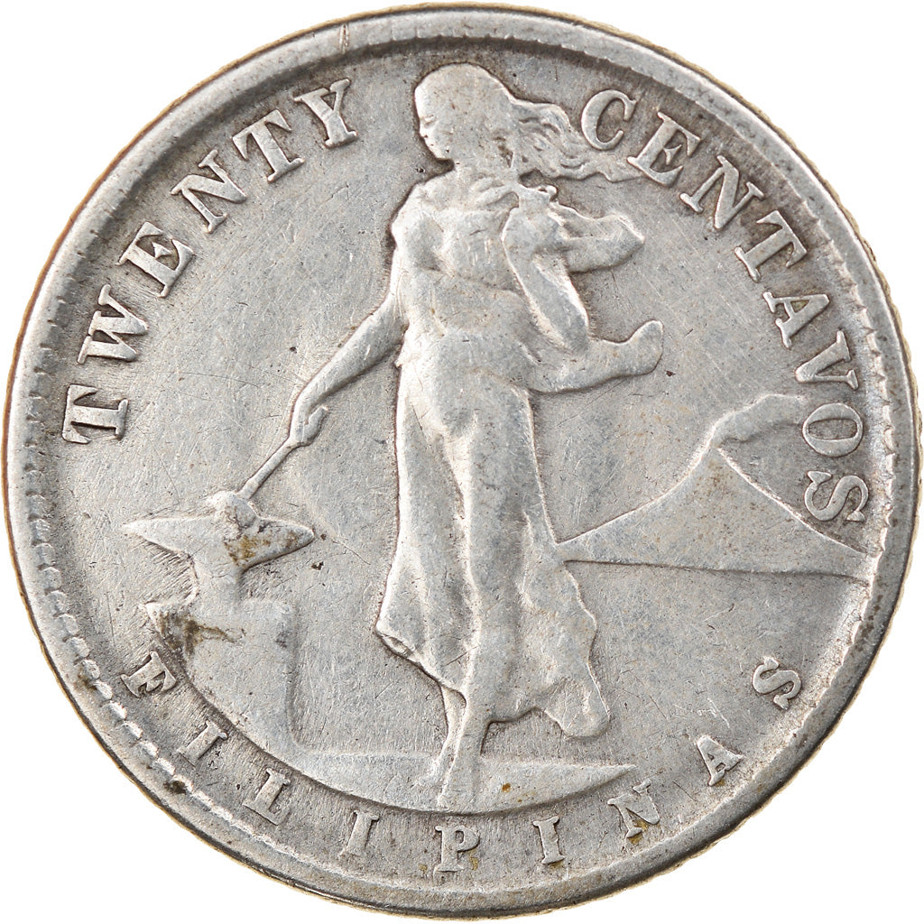 Münze, Philippinen, 20 Centavos, 1944, S+, Silber, KM:182
