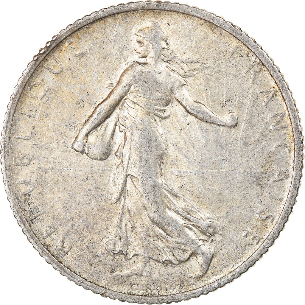 Moeda, França, Semeuse, Franc, 1913, Paris, VF(30-35), Prata, KM:844.1