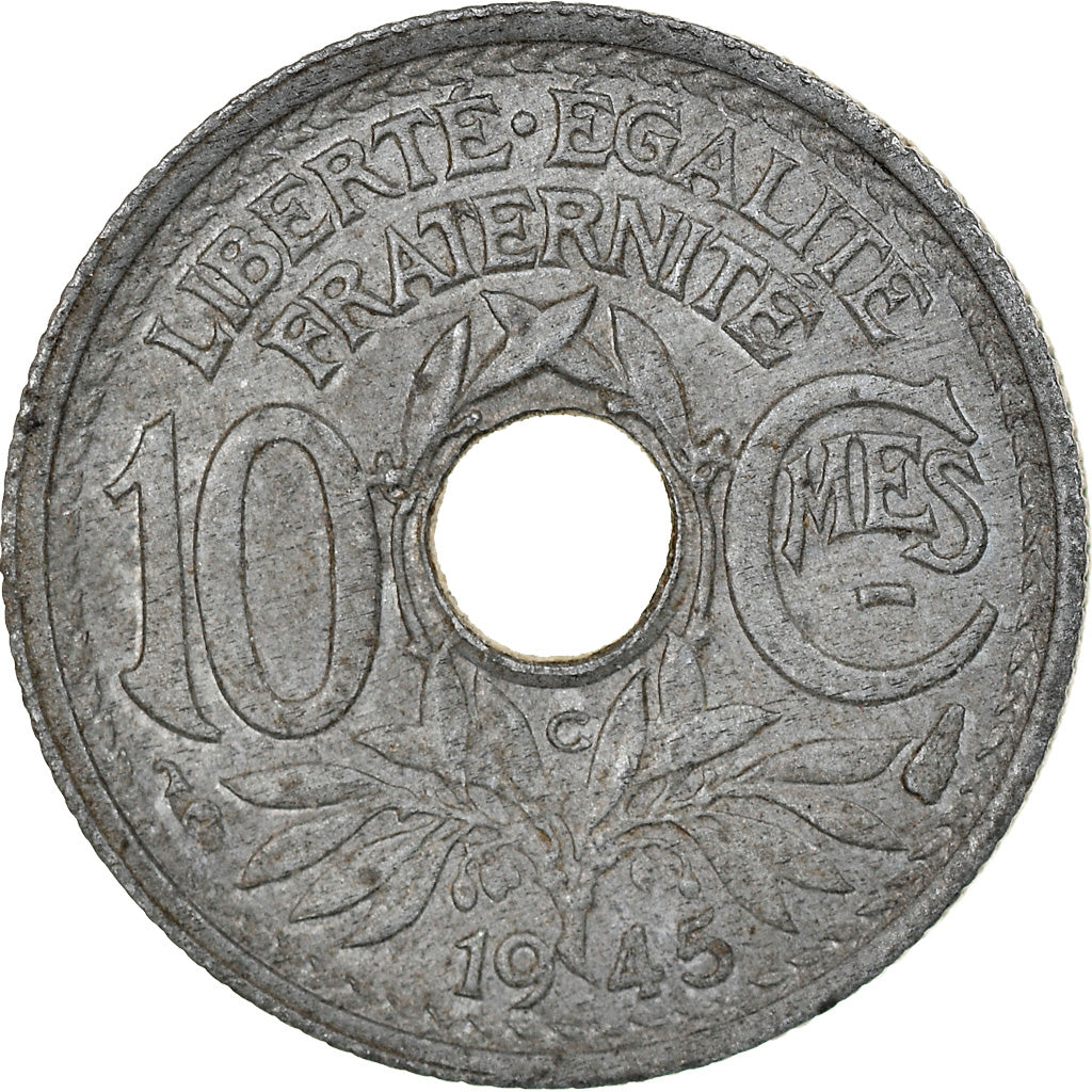 Coin, France, Lindauer, 10 Centimes, 1945, Castelsarrasin, VF(30-35), Zinc