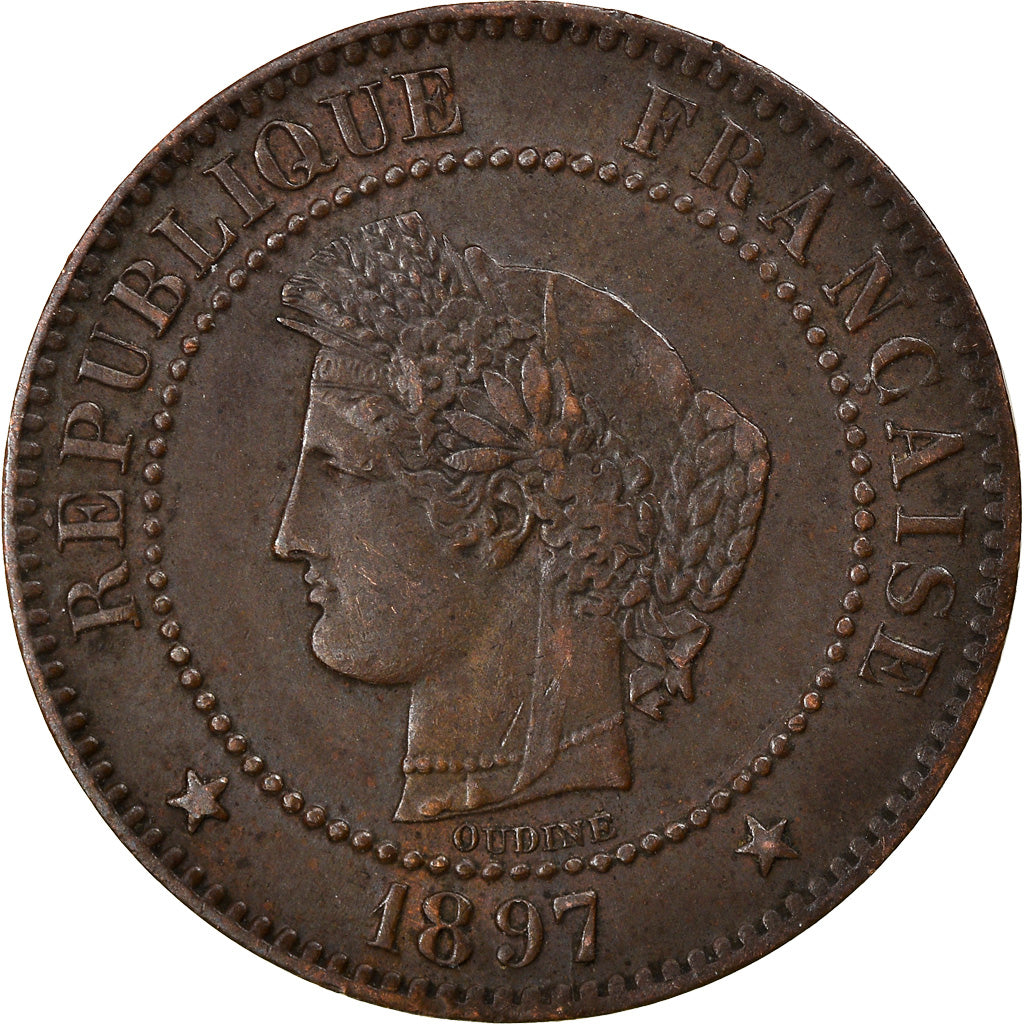 Moneta, Francia, Cérès, 2 Centimes, 1897, Paris, BB, Bronzo, KM:827.1