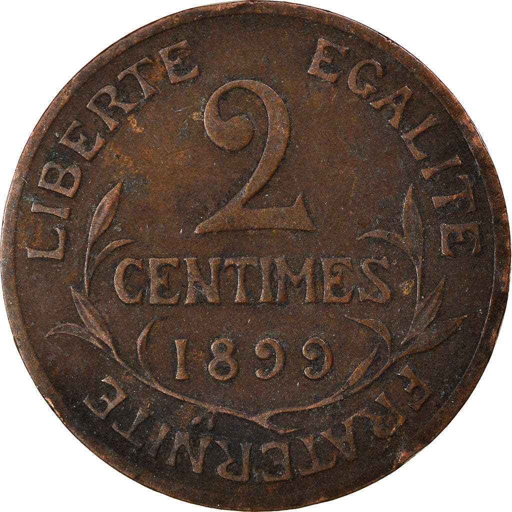 Moneta, Francia, Dupuis, 2 Centimes, 1899, Paris, MB+, Bronzo, KM:841