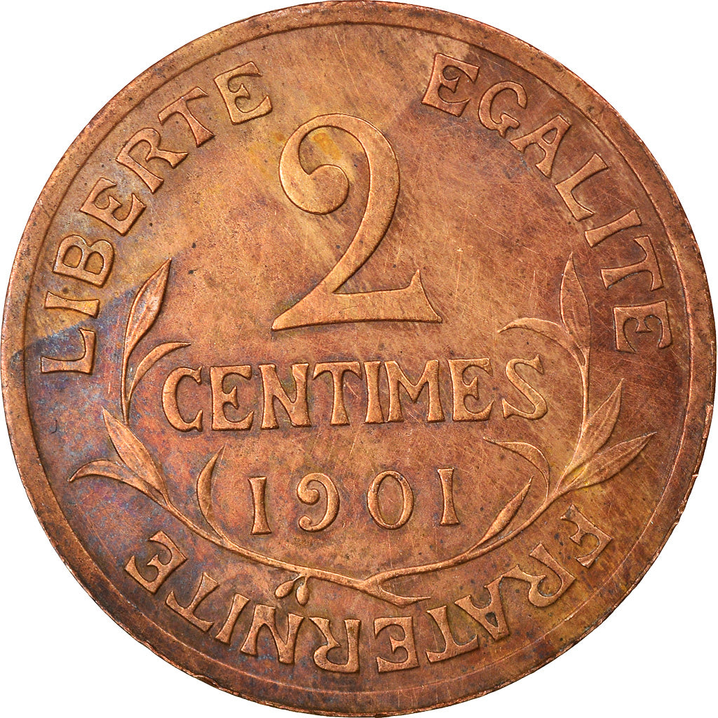 Moneta, Francia, Dupuis, 2 Centimes, 1901, Paris, BB, Bronzo, KM:841