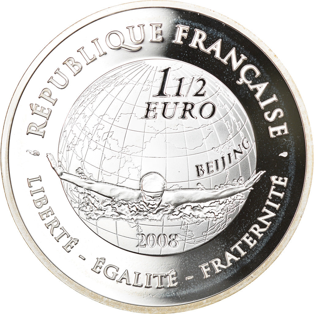 France, 1-1/2 Euro, 2008, Paris, MS(65-70), Silver, Gadoury:EU327, KM:1543