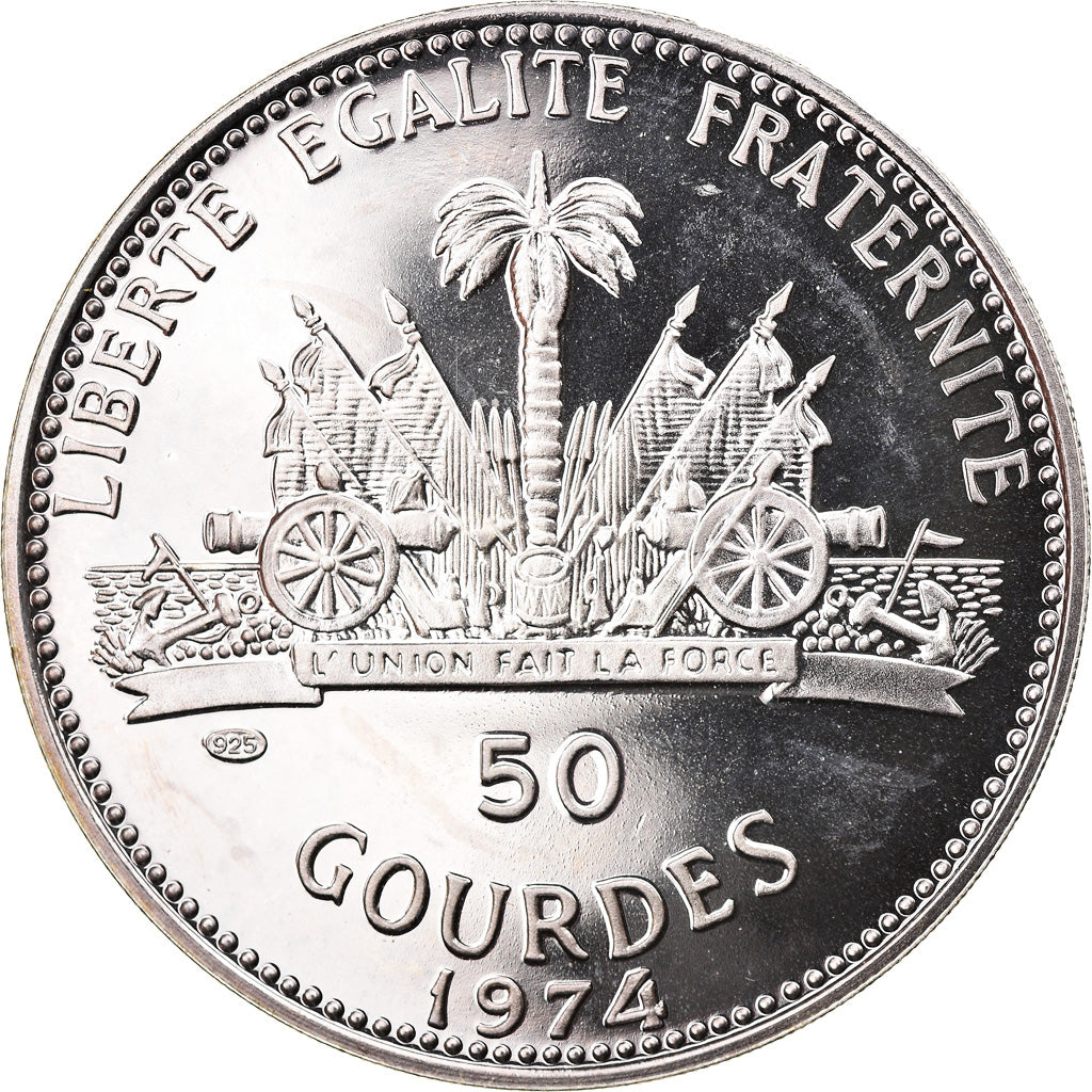 Monnaie, Haïti, 50 Gourdes, 1974, Proof, SUP+, Argent, KM:113.1