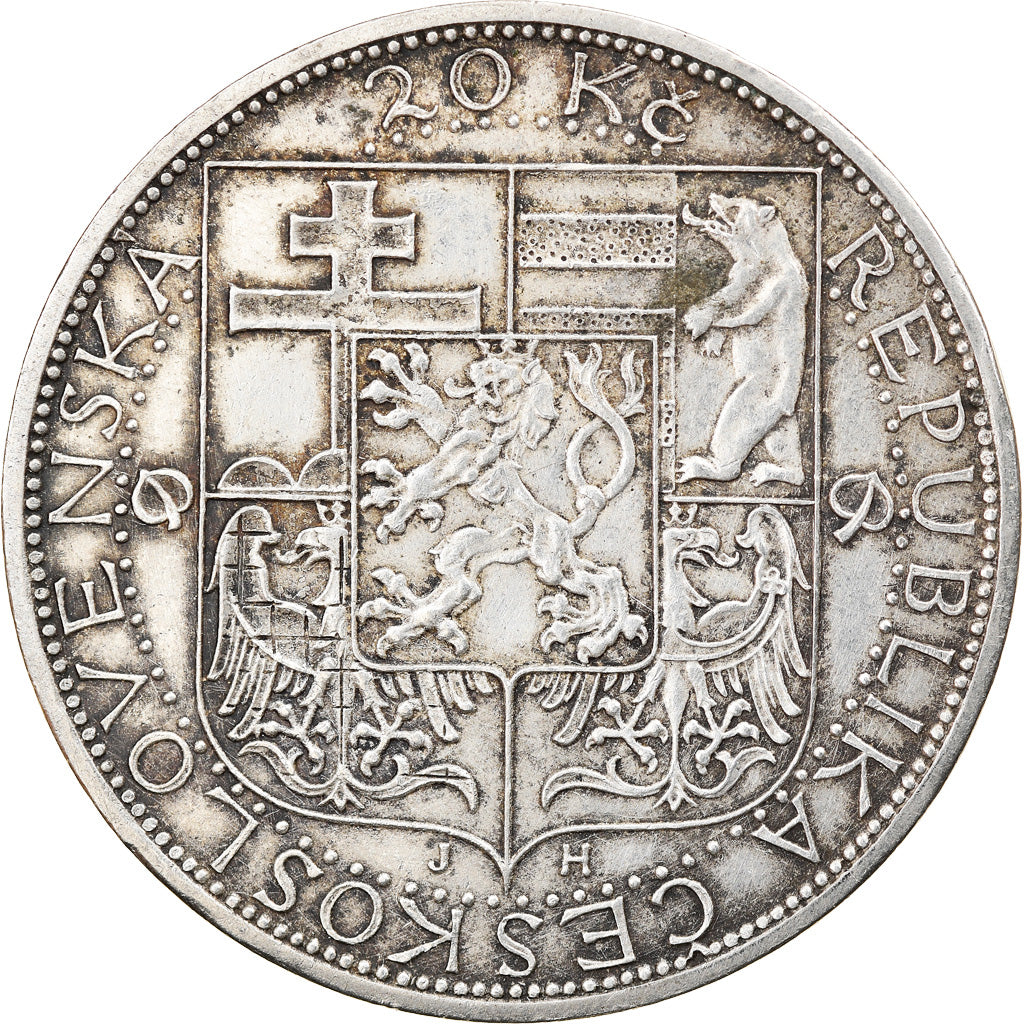Moneta, Cecoslovacchia, 20 Korun, 1937, BB, Argento, KM:18